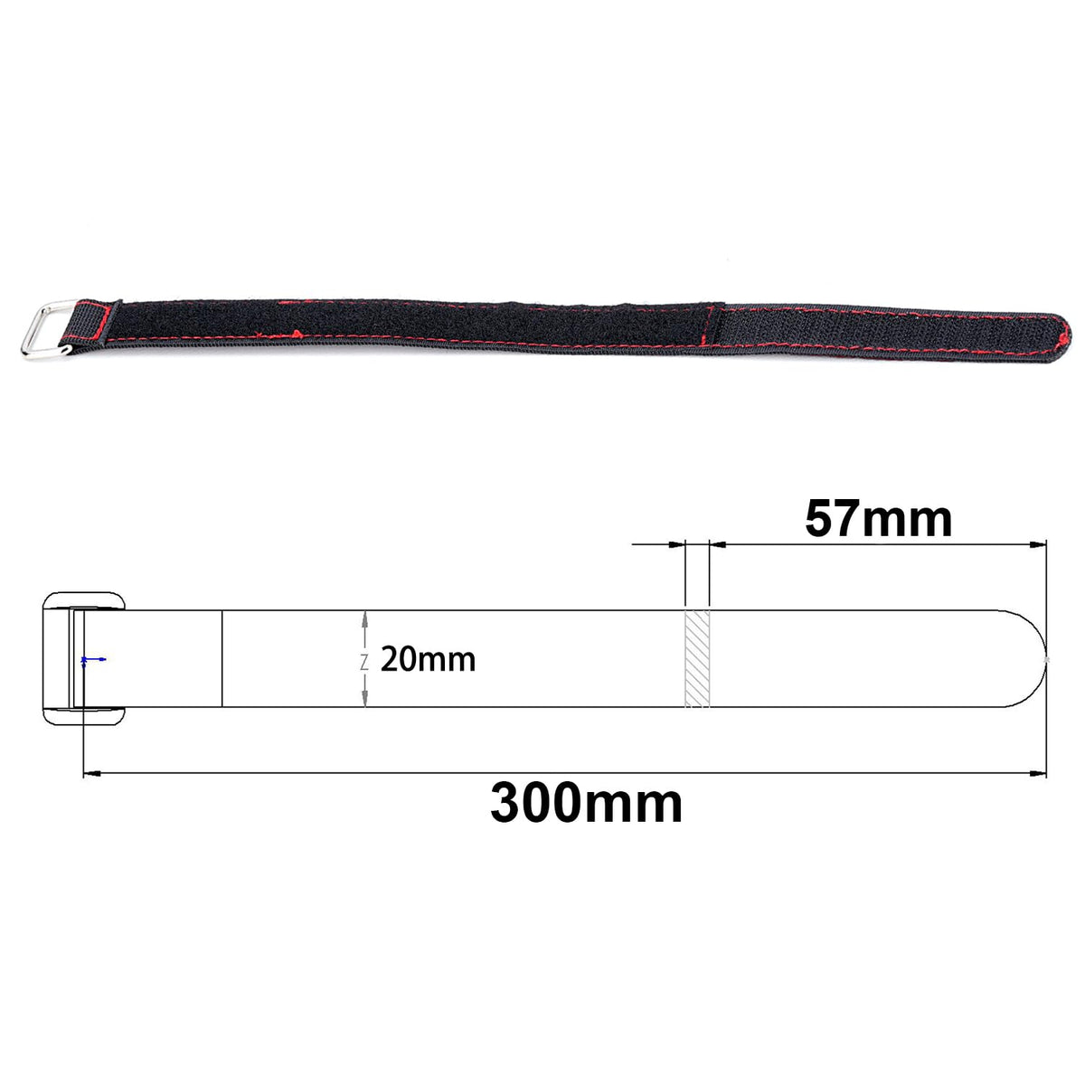LinkMejor 2PCS 20x300MM Non-Slip RC Batteristårer