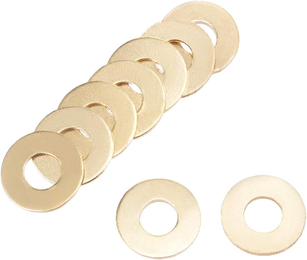 100Pcs 5.2mm x 12mm x 0.8mm Brass Flat Washer for Screw Bolt
