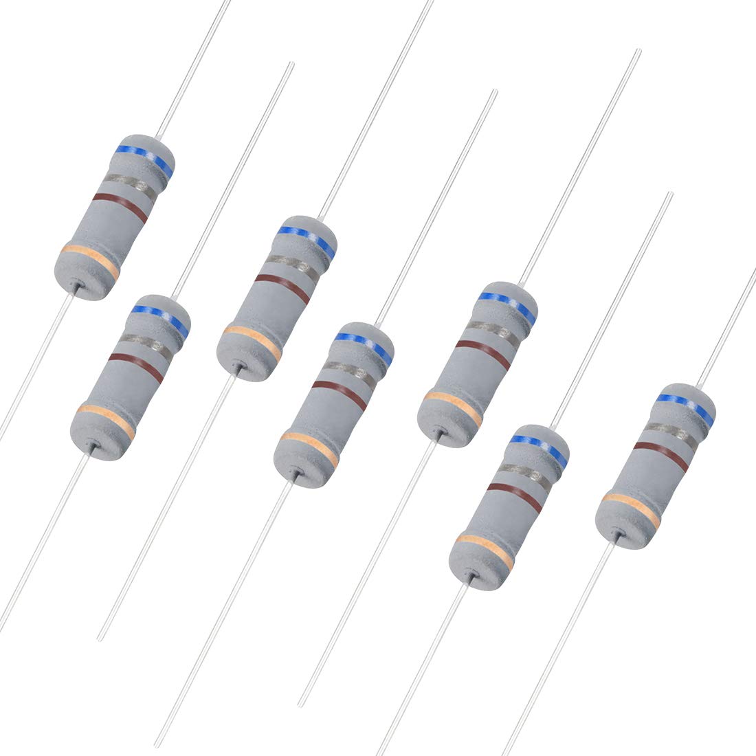 50Pcs 680 Ohm Resistor, 2W 5% Tolerance Carbon Film Resistors, 4 Bands for DIY Electronic Projects and Experiments
