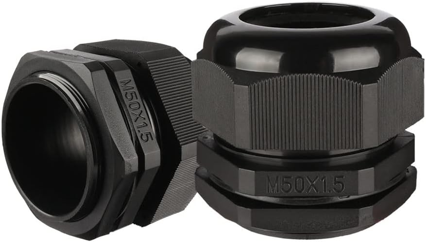 10 Pcs M50 Waterproof IP68 Nylon Cable Gland Joint Adjustable Locknut for 32mm-38mm Dia Cable Wire