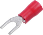 200Pcs SV2-4M Insulated Fork Spade U-Type Wire Connector Electrical Crimp Terminal 16-14AWG Red
