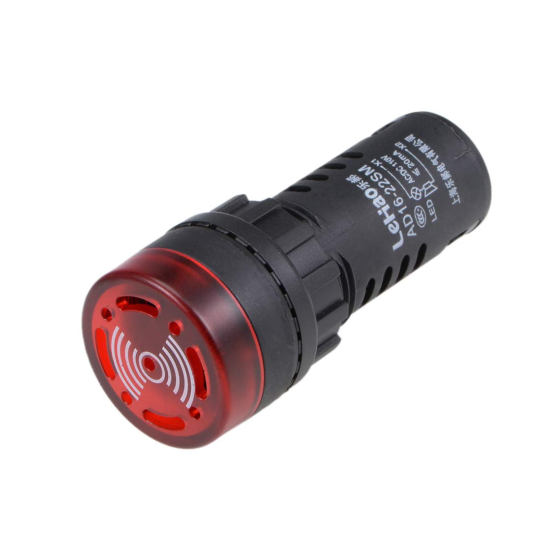 แสงนำทางแดงกับเครื่องเตือนเสียง AC/DC 110V, 22mm ตั้งเครื่องเตือนเสียงแบบแฟลช์ สำหรับเพลตควบคุม