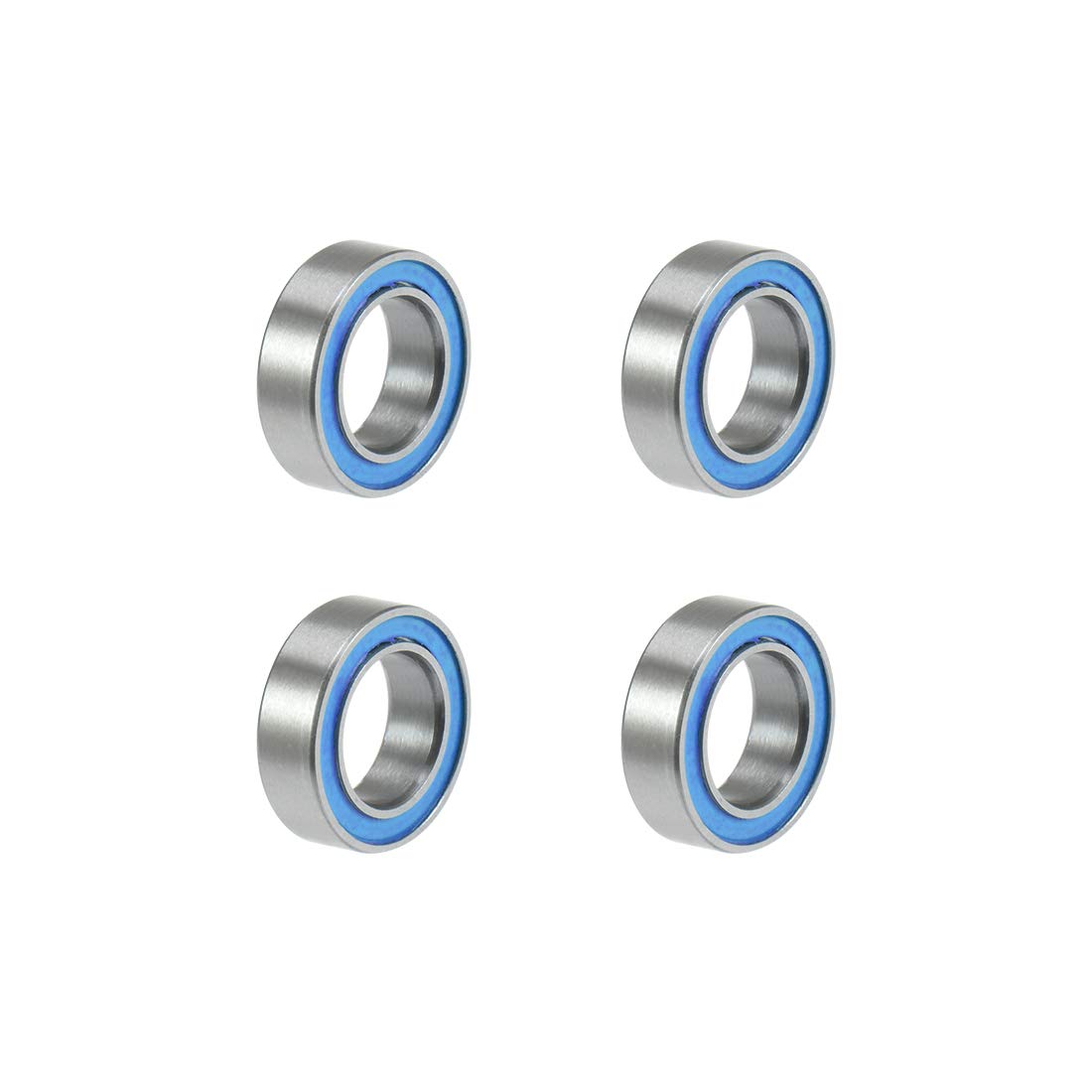 MR106-2RS Deep Groove Ball Bearings 6mm x 10mm x 3mm Double Sealed Chrome Steel Blue Cover P6(ABEC3) 4pcs
