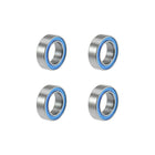 MR106-2RS Deep Groove Ball Bearings 6mm x 10mm x 3mm Double Sealed Chrome Steel Blue Cover P6(ABEC3) 4pcs