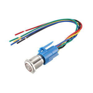 Momentary Push Button Switch 16mm Mounting 1NC NO COM 24V Red LED with Socket Plug