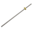 300mm Length T8 8mm Dia Lead Screw Rod,8 Lead Stainless Steel Lead Screw Rod with Copper Nut Trapezoidal Thread for 3D Printer Z Axis