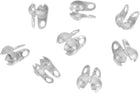 LinkMejor 30 Pcs 3.2mm Cord Ends Open, Clamshell End Caps, Bead Tips Knot Covers, Bead End Caps, Crimp Bead Calotte Ends Knot Covers for DIY Bracelet Necklace Jewelry Making, Silver