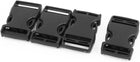 LinkMejor 4pcs Black Plastic Curved Side Quick Release Buckle Snap Clip for 25mm Webbing Band