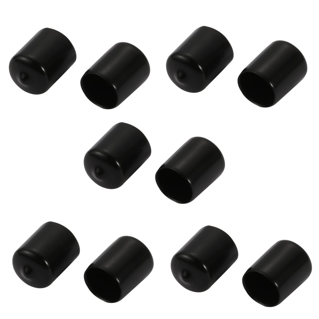 10Pcs 18mm Inner Dia PVC Flexible Vinyl End Cap Screw Protector Cover Black