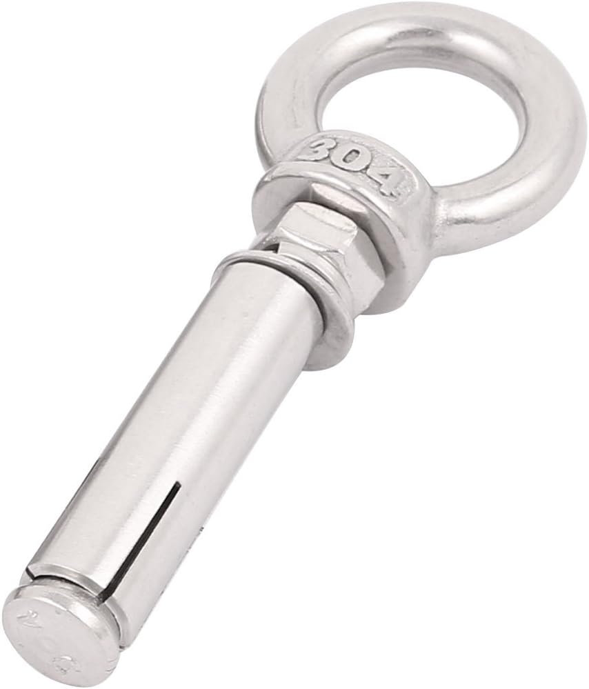 M6 x 50mm 304 Stainless Steel Wire Rope Expansion Shield Anchor Eye Bolt