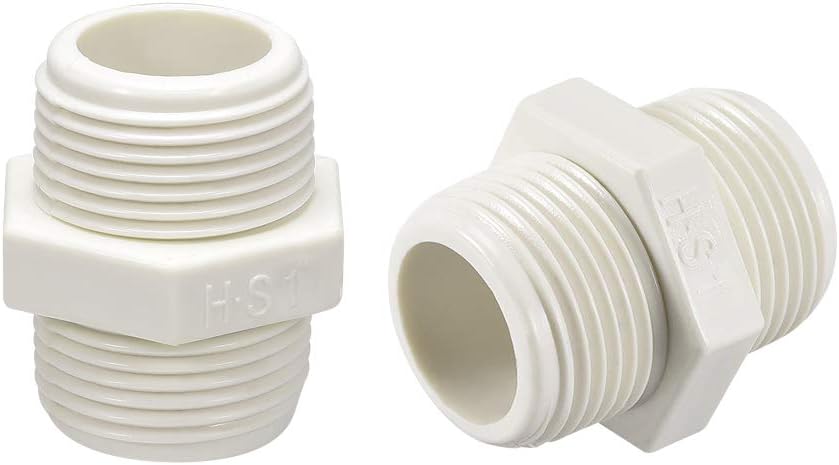 PVC Pipe Fitting Hex Nipple G1 X G1 Male Thread Adapter Connector 20pcs