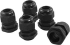 5 Pcs PG13.5 Black Plastic Waterproof Connectors Cable Glands