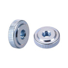 Round Knurled Thumb Nuts Conector Lock Adjusting Nuts, M5 Female Threaded Thin Type, Blue Zinc Plating, Pack of 10