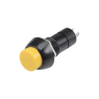 8Pcs,12mm Latching Push Button Switch Yellow Self-Locking Round Button SPST NO