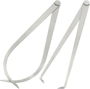 25cm Length Metal Firm Friction Joint Outside Inside Calipers Tool 2 Pcs