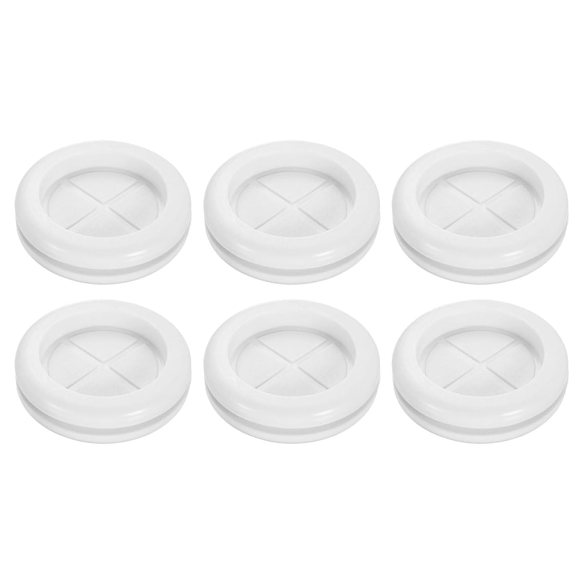 6Pcs Rubber Grommets 1-5/8" (42mm) Drill Hole, 1-3/8" (35mm) ID Double Sided Hole Plugs Ring Gasket for Firewall Cable Wire Protecting, White