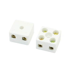 2 Way 10A Ceramics Terminal Blocks High Temp Porcelain Ceramic Connectors for Electric Wire Cable 2pcs