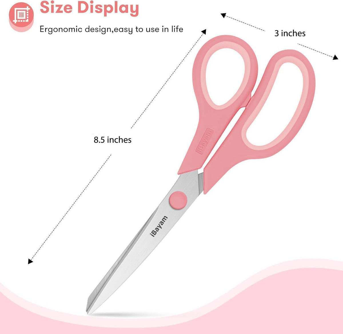 LinkMejor 8.5" Pastel Skärmar All Purpose Heavy Duty 3-pack, 2.5mm Skarpe Blad