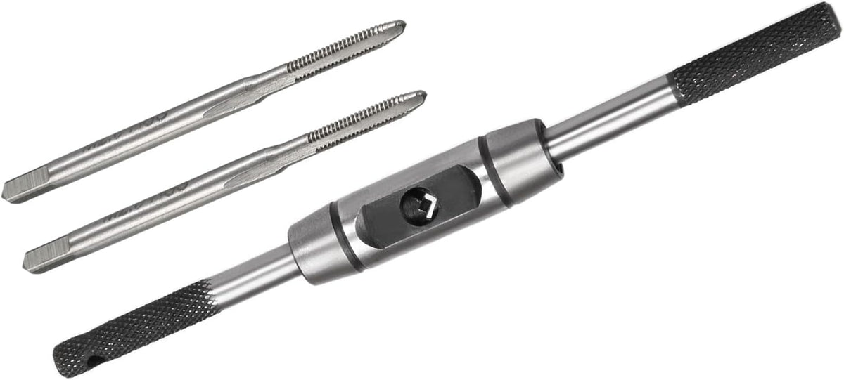 Metric Tap and Wrench Handle Set M2 x 0.4mm Pitch 3 Flutes H2 Thread Plug Tapper M1-M8 Adjustable Bar Holder Straight Tapping Wrench Reamer