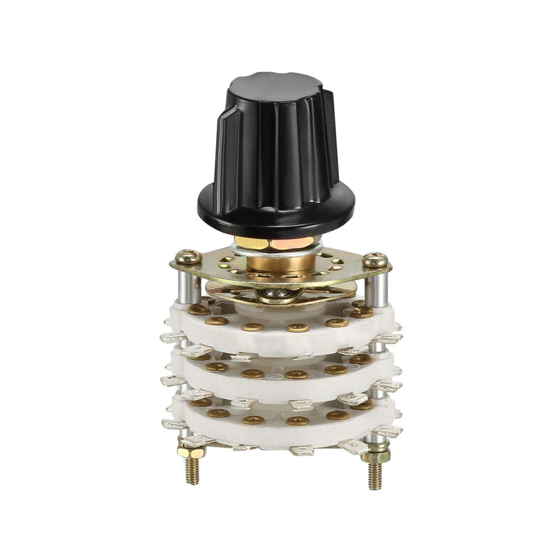 6P5T 6 Pole 5 Throw 3 Deck Band Channel Rotary Switch Selector with Plastic Knob