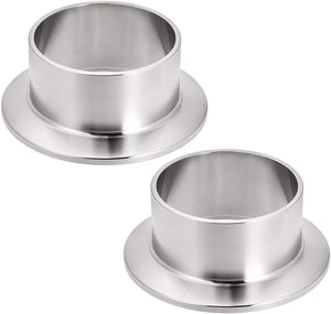 304 Stainless Steel Fitting Long Weld Clamp Ferrule Fits Clamp 54mm x 30mm 2Pcs