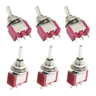 SPDT ON-Off-ON 3 Position Momentary Toggle Switch AC 120V 5A Red 6pcs