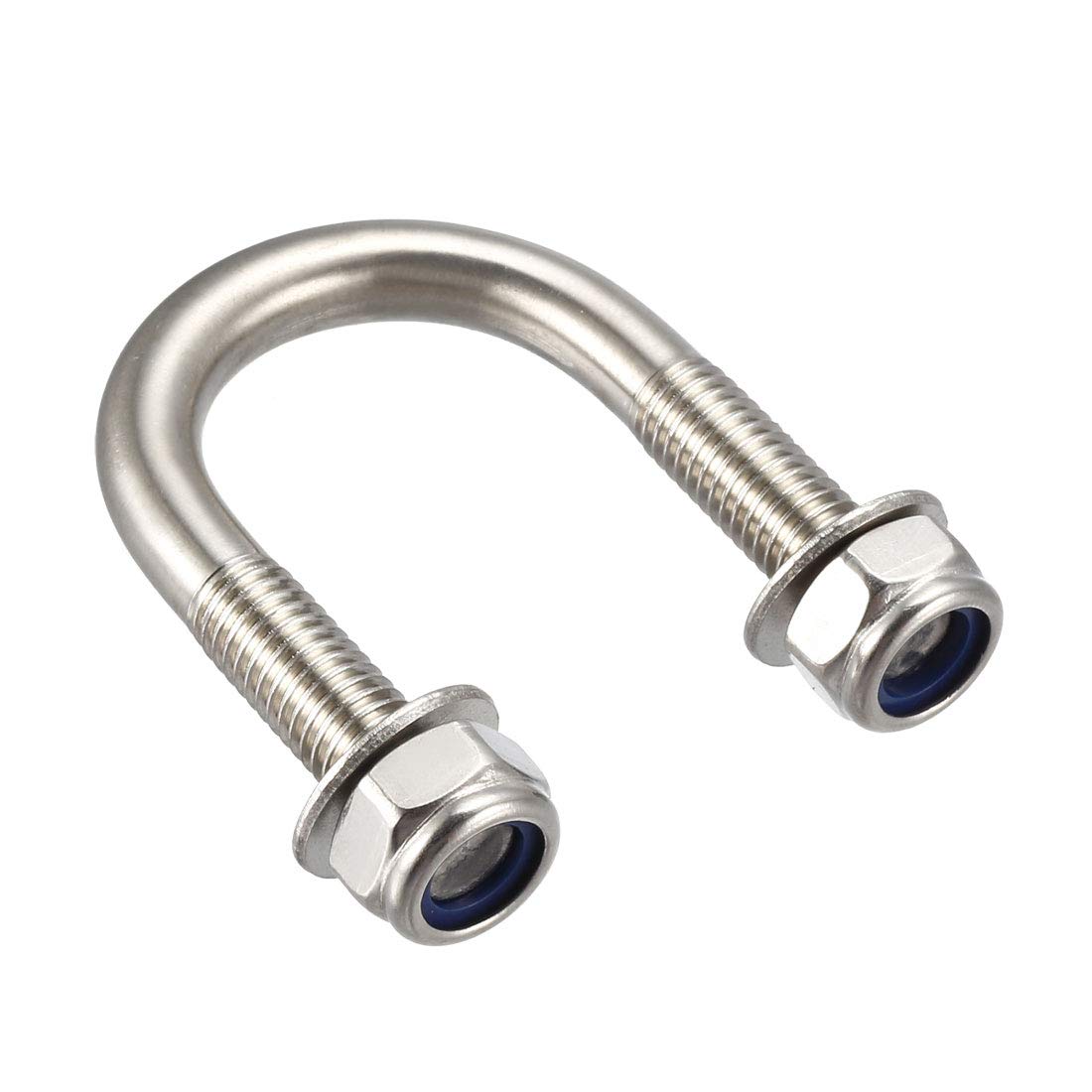 U-Bolts 4Pcs 1.06"(27mm) Inner Width 52mm Length M8 304 Stainless Steel Round U Bolt with Nuts Washers for Boat Trailer Axle