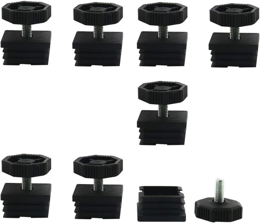 Ebenausgleichsfüße 38 x 38mm Quadrat Einlagen Möbel Einstellbarer Ausgleicher 8 Sets