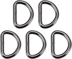 LinkMejor 5pcs Metal D Ring 1"(25mm) D-Rings Buckle for Hardware Bags Belts Craft DIY Accessories Black