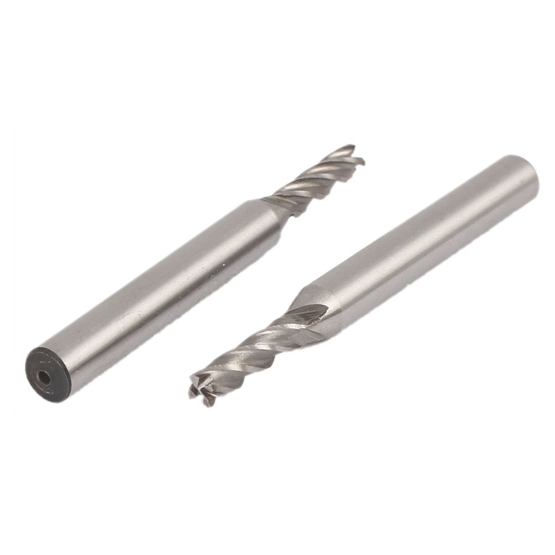 2pcs 1/8 Inch Cutting Dia 4 Spiral Flutes Straight Shank Cutter Tool HSS-AL End Mill Bits