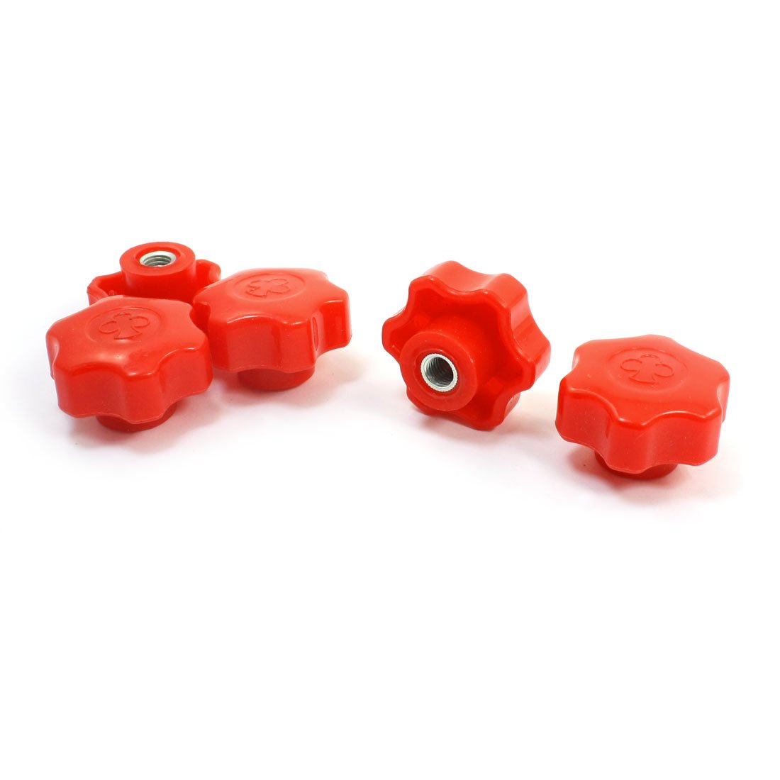 a14042800ux0220-DM M10 Clamping Knob, Thread Plastic Six Pointed, Star Head, 50 mm Diameter (Pack of 5)