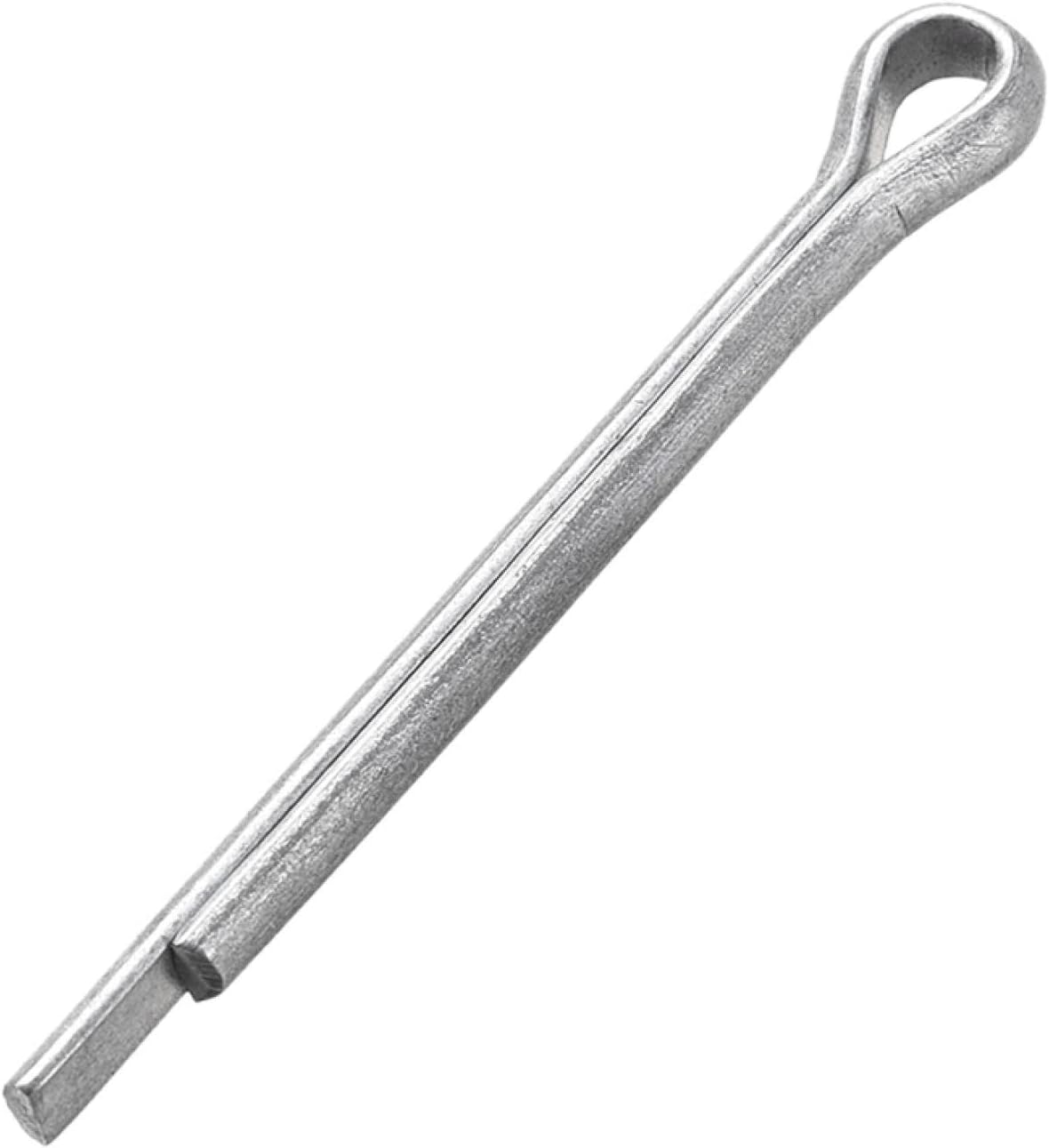 Split Cotter Pin - 13/64 inch x 1 31/32 inch (5mm x 50mm) Carbon Steel 2-Prongs Silver Tone Fastener Clip Key 20Pcs
