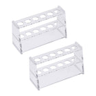 Acrylic Test Tube Holder Rack 6 Wells for 10ml Centrifuge Tubes Clear 2Pcs