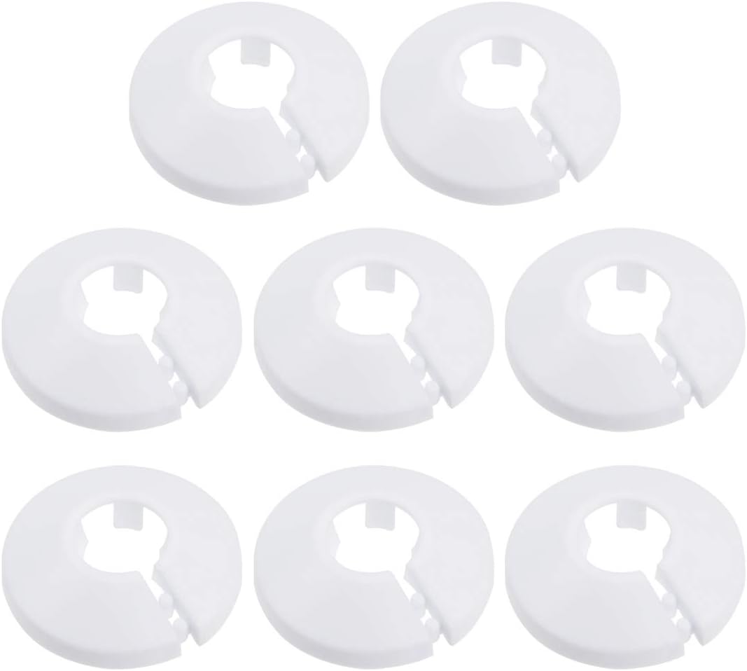 16mm Pipe Cover Decoration PP Plastic Water Pipe Escutcheon White 8pcs