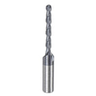 Ball Nose End Mill CNC Router Bit, 1/16" Radius 1/4" Shank Solid Carbide TiAlN Coated Upcut Spiral 2 Flutes Cutter Milling Tool, 1/8" Dia 2" Total Length