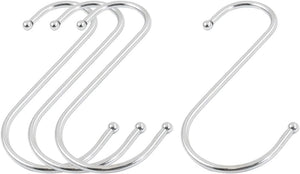 4 Pcs 105mm Metal Ball End S Shaped Hook Hanger for Clothing Baskets