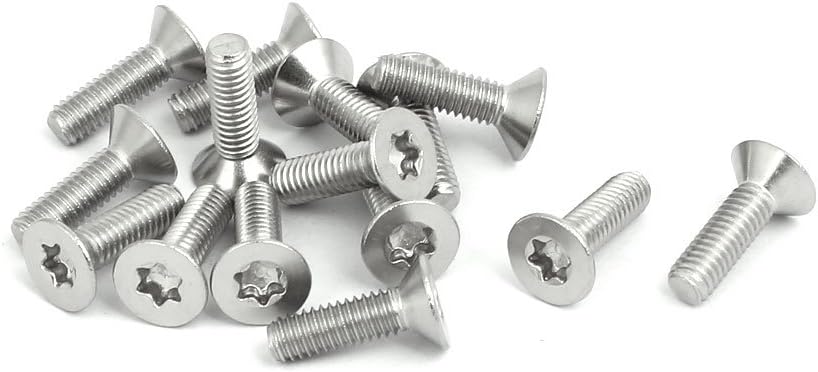 M4x14mm 316 Stainless Steel Fully Thread Flat Head Torx Screws Fasteners 15pcs