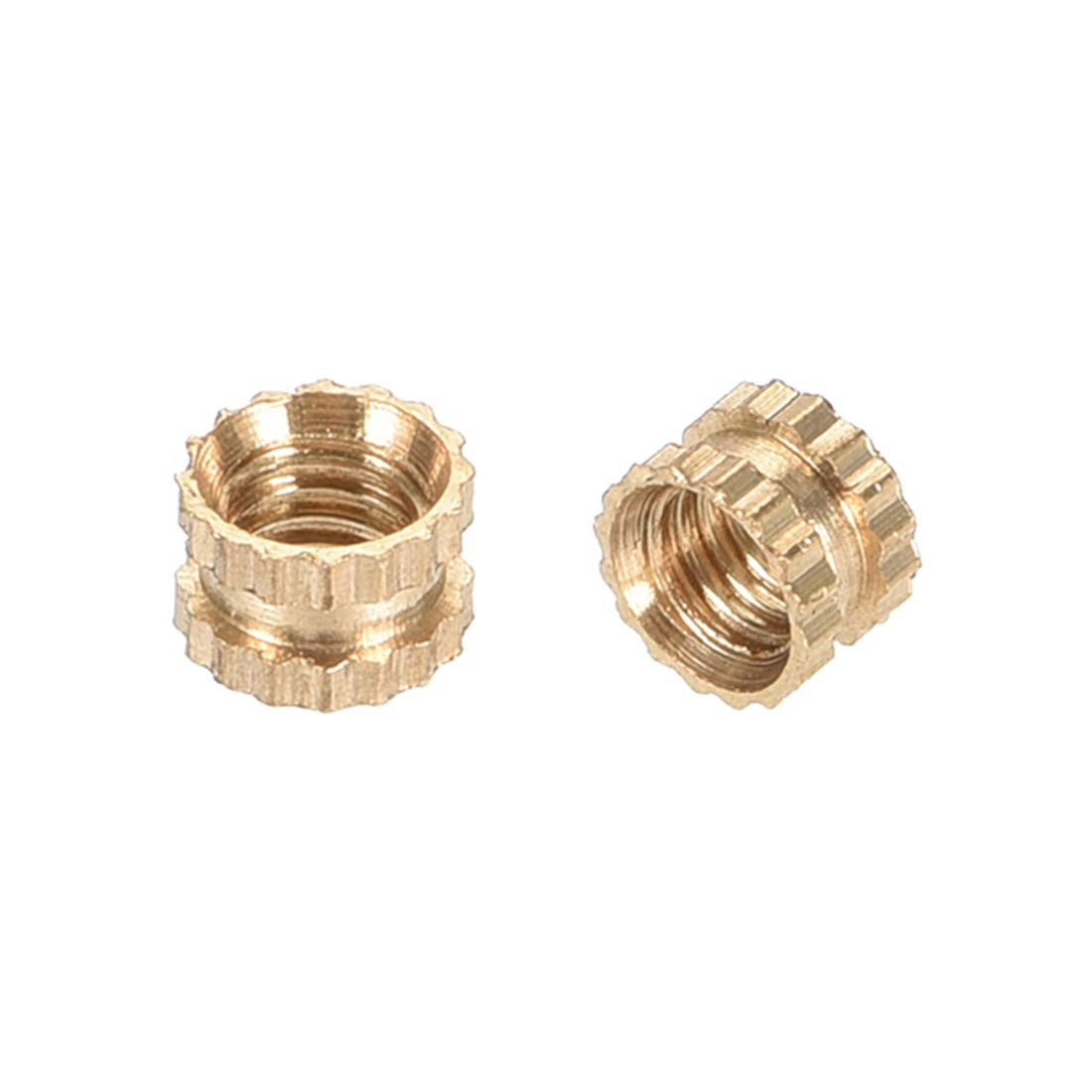 Knurled Insert Nuts, M3 x 3mm(L) x 4mm(OD) Female Thread Brass Embedment Assortment Kit, 30 Pcs