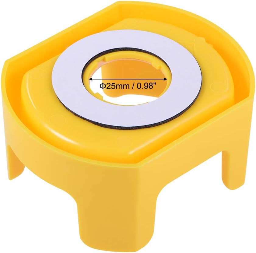 25mm Push Switch Button Protective Cover With Emergency Stop Warning Circle Yellow 2pcs