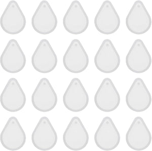 20 Pcs Teardrop Resin Moulds, Silicone Epoxy Mould Kit with Hole for Pendant Keychains Ornament Jewelry Resin Art Crafts Making DIY Crafts, Pink