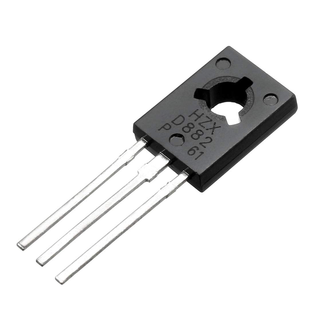 100 Pcs D882 Transistor 3A TO-126 NPN 3 Pins PCB Through Hole Bipolar Transistor 30V 3A 1.25W