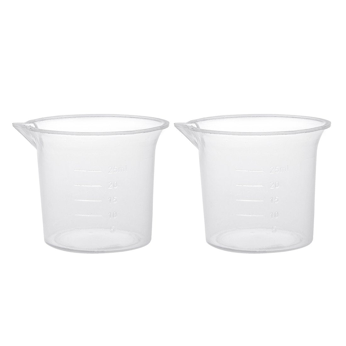 2pcs Measuring Cup Labs PP Graduated Beakers 25ml