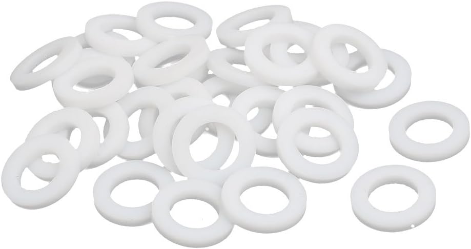 14mmx8mmx2mm PTFE Flat Washer Flange Gasket White 30pcs