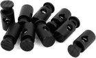 Plastic Spring Loaded Single Hole Toggle Cord Lock 6mm Dia 9pcs Black