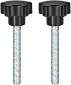 2 Pcs Star Knobs Grips M10 x 80mm Male Thread Steel Zinc Stud Replacement PP