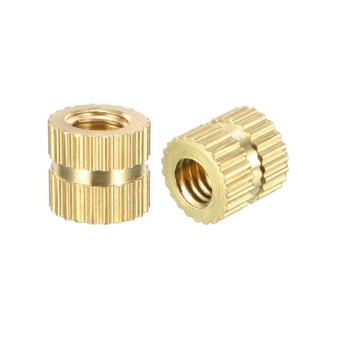 Knurled Insert Nuts - 50Pcs M4 x 6mm Length x 6.4mm OD Female Thread Brass Threaded Insert Embedment Nut for 3D Printer