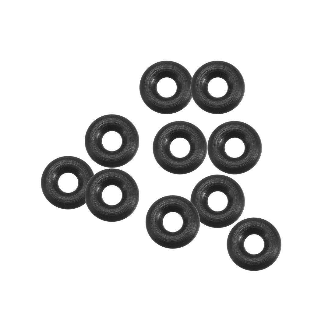 Fluorine Rubber O Rings, 6mm OD, 2.2mm Inner Diameter, 1.9mm Width, Seal Gasket Black 10Pcs