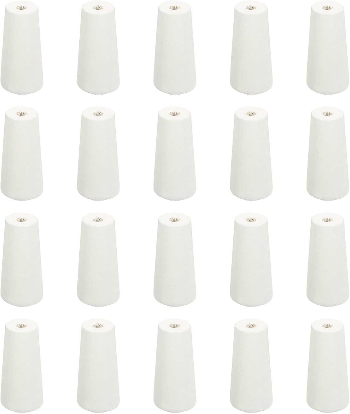 LinkMejor Cord Knobs, White Wooden Cord Tassel Drops Pull End Pendant for Window Blinds Shade Curtain Craft, 1.4x0.6 20Pcs