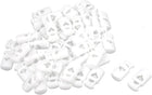 LinkMejor White Plastic Single Hole 5mm Dia Spring Clip Cord Locks Toggles 50pcs
