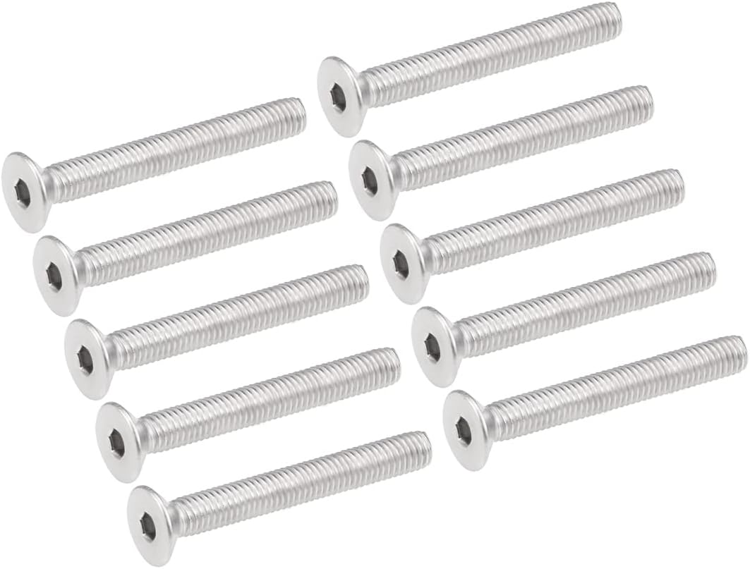 M5x40mm Flat Head Machine Screws Inner Hex Screw 304 Stainless Steel Fasteners Bolts 10Pcs